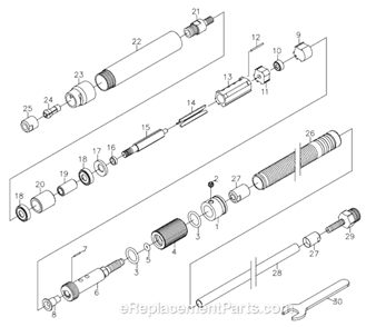 Page A Diagram and Parts List for CP9104Q 6151959104 Chicago Pneumatic Angle Grinder